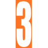 numéro orange 3 - 30x10cm - Autocollant(sticker)