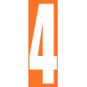 numéro orange 4 - 30x10cm - Autocollant(sticker)
