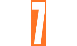 numéro orange 7 - 30x10cm - Autocollant(sticker)