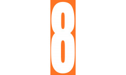 numéro orange 8 - 30x10cm - Autocollant(sticker)