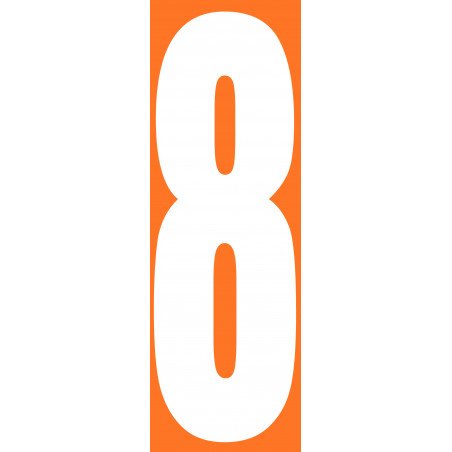 numéro orange 8 - 30x10cm - Autocollant(sticker)