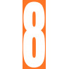 numéro orange 8 - 30x10cm - Sticker/autocollant