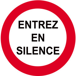 entrez en silence - 20cm - Sticker/autocollant