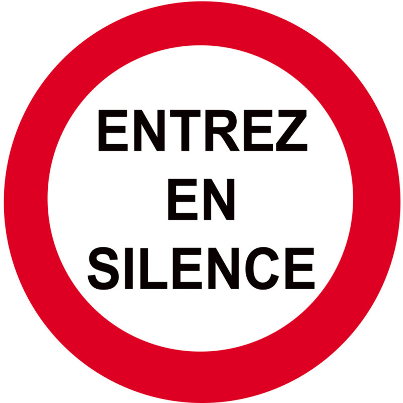 entrez en silence - 5cm - Sticker/autocollant