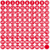 numérotation rouge - 100 stickers de 1.5cm - Autocollant(sticker)