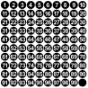 numérotation noire - 100 stickers de 1.5cm - Autocollant(sticker)