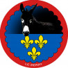 L'âne grand noir du Berry - 15 cm - Autocollant(sticker)