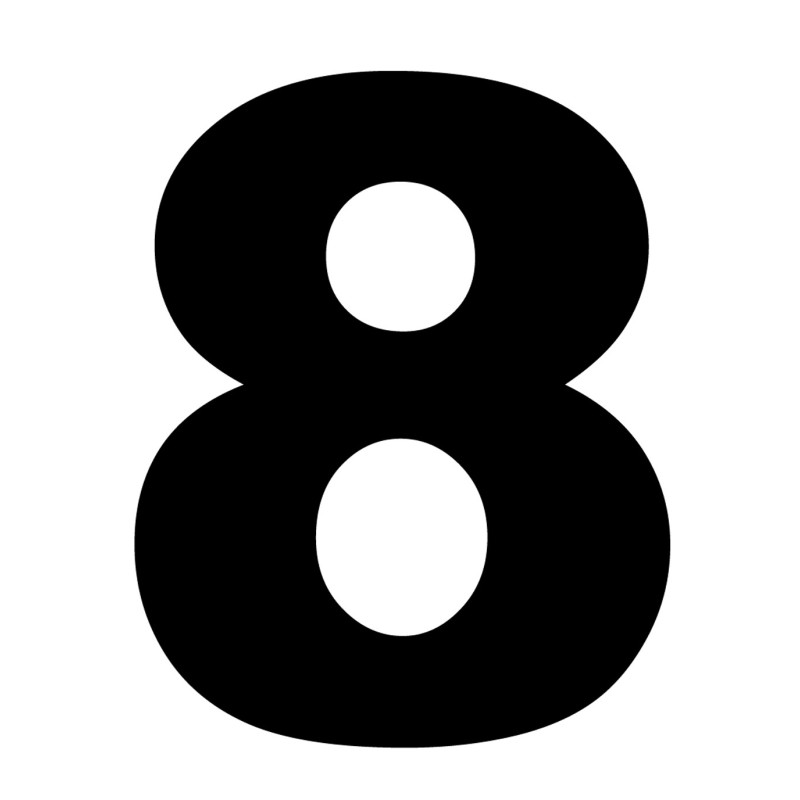 numérotation 8 - 15x11cm - Sticker/autocollant