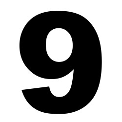 numérotation 9 - 15x11cm - Sticker/autocollant