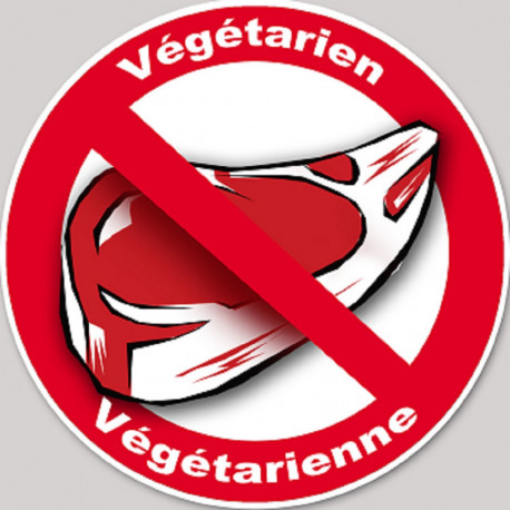 végétarien et végétarienne steack - 5cm - Autocollant(sticker)