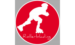 rollerblading rouge - 5cm - Autocollant(sticker)