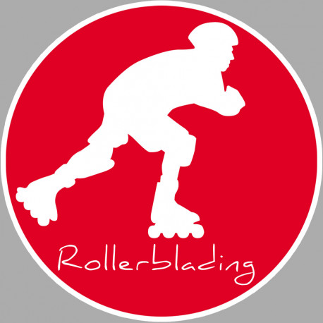 rollerblading rouge - 5cm - Autocollant(sticker)