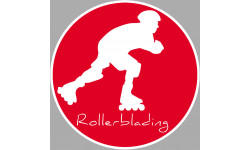 rollerblading rouge - 15cm - Autocollant(sticker)
