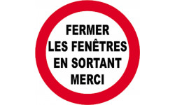 fermer les fenêtres en sortant - 5cm - Autocollant(sticker)