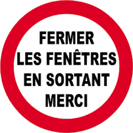 fermer les fenêtres en sortant - 5cm - Autocollant(sticker)