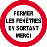 fermer les fenêtres en sortant - 5cm - Autocollant(sticker)