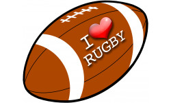 I love rugby - 5x4cm - Autocollant(sticker)