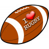 I love rugby - 5x4cm - Autocollant(sticker)