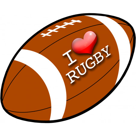 I love rugby - 10x8cm - Autocollant(sticker)