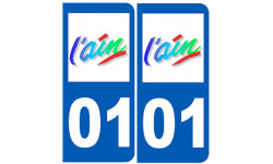 numéro immatriculation 01 (l'Ain) - Autocollant(sticker)