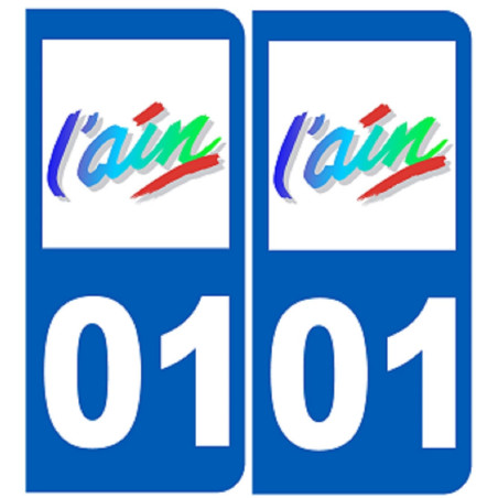 immatriculation 01 (l'Ain) - Sticker/autocollant