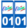 immatriculation 01 (l'Ain) - Sticker/autocollant