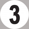 numéro 3 - 15x15cm - Autocollant(sticker)