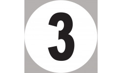 numéro 3 - 20x20cm - Autocollant(sticker)
