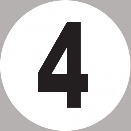 numéro 4 - 5x5cm - Autocollant(sticker)