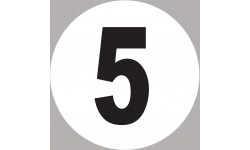 numéro 5 - 5x5cm - Autocollant(sticker)