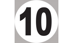 numéro 10 - 10x10cm - Autocollant(sticker)