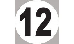 numéro 12 - 5x5cm - Autocollant(sticker)
