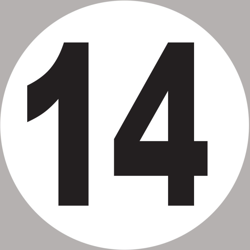 numéro 14 - 10x10cm - Sticker/autocollant