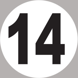 numéro 14 - 15x15cm - Sticker/autocollant