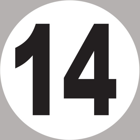 numéro 14 - 15x15cm - Sticker/autocollant