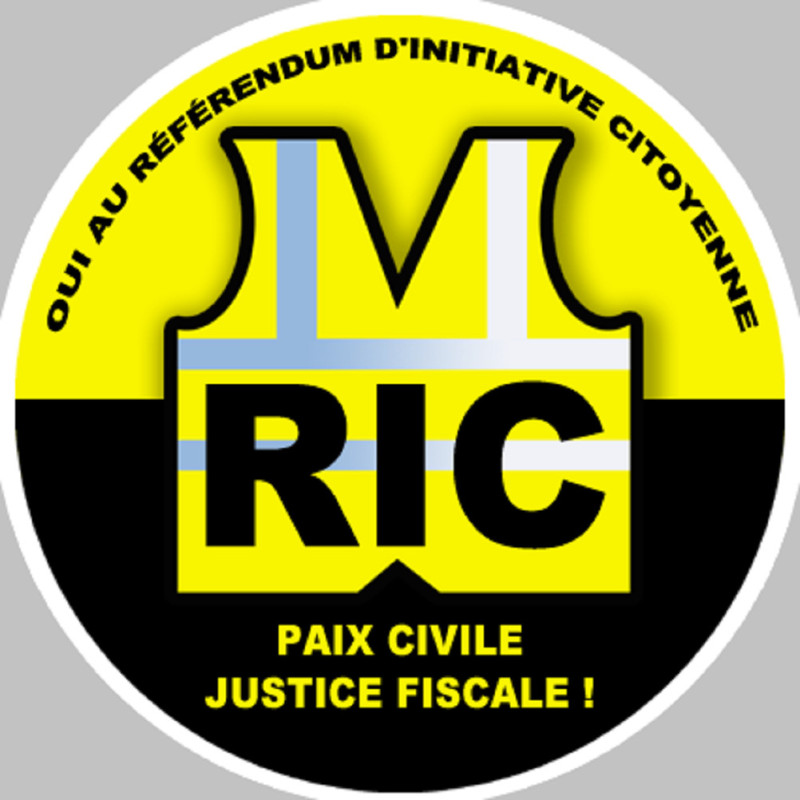 RIC Gilets jaunes (20cm) - Sticker/autocollant