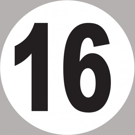 numéro 16 - 5x5cm - Autocollant(sticker)