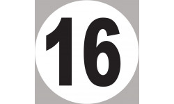 numéro 16 - 10x10cm - Autocollant(sticker)