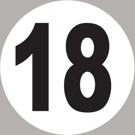 numéro 18 - 5x5cm - Autocollant(sticker)