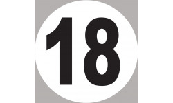 numéro 18 - 10x10cm - Autocollant(sticker)
