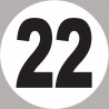 numéro 22 - 20x20cm - Autocollant(sticker)