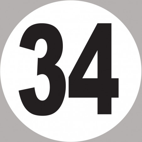 numéro 34 - 5x5cm - Autocollant(sticker)