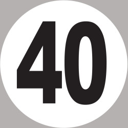 numéro 40 - 20x20cm - Sticker/autocollant