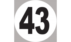 numéro 43 - 5x5cm - Autocollant(sticker)