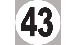 numéro 43 - 15x15cm - Autocollant(sticker)
