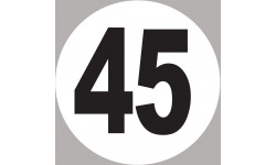 numéro 45 - 5x5cm - Autocollant(sticker)