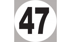 numéro 47 - 5x5cm - Autocollant(sticker)