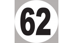 numéro 62 - 5x5cm - Autocollant(sticker)