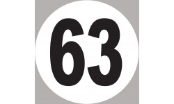 numéro 63 - 5x5cm - Autocollant(sticker)