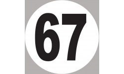 numéro 67 - 5x5cm - Autocollant(sticker)